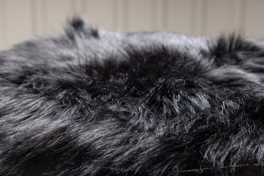 VENTURE DESIGN Katy sdeskind, rund - sort akryl falsk pels (34)