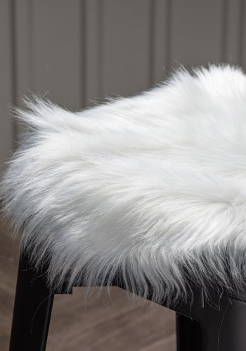 VENTURE DESIGN Katy Pute Katy Polyester fuskepels - 34*34---Rund-Hvit