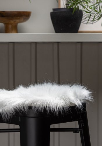 VENTURE DESIGN Katy Pute Katy Polyester fuskepels - 34*34---Rund-Hvit