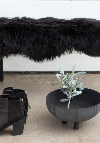 VENTURE DESIGN Katy Teppe Katy Polyester falsk pels - 180*55- -Pld-Sort