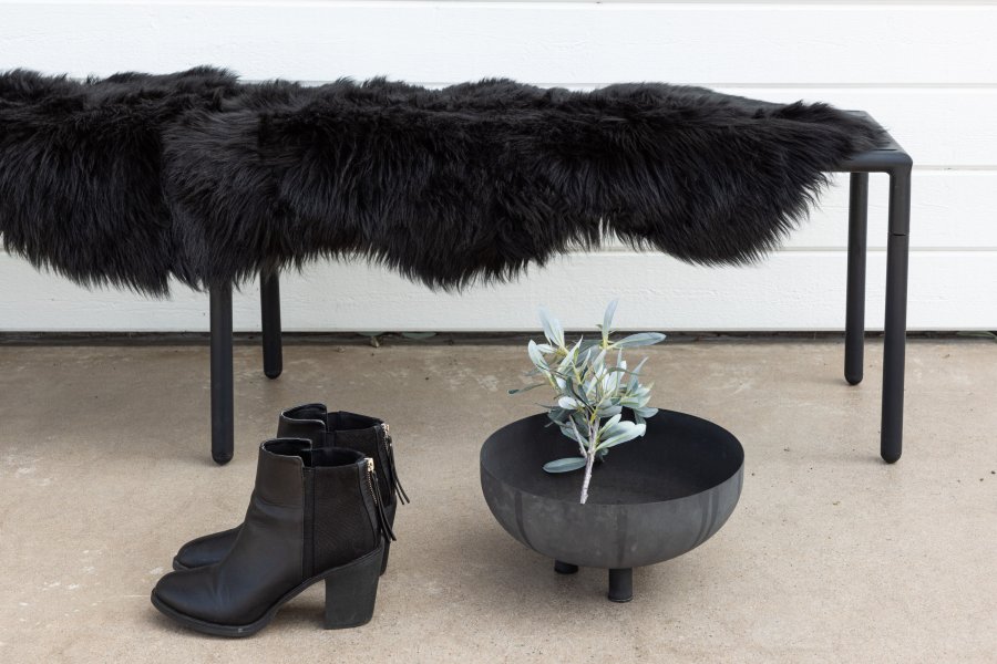 VENTURE DESIGN Katy Teppe Katy Polyester falsk pels - 180*55- -Pld-Sort