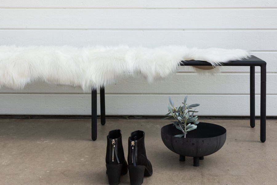 VENTURE DESIGN Katy Teppe Katy Polyester Fake Fur - 180*55- -Pläd-White