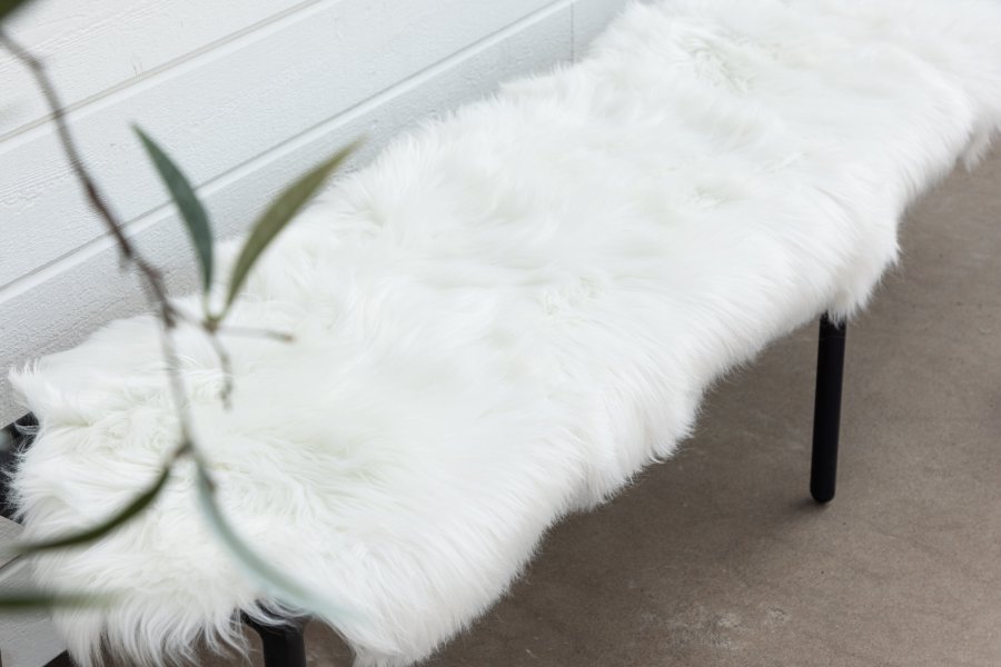 VENTURE DESIGN Katy Teppe Katy Polyester Fake Fur - 180*55- -Pläd-White