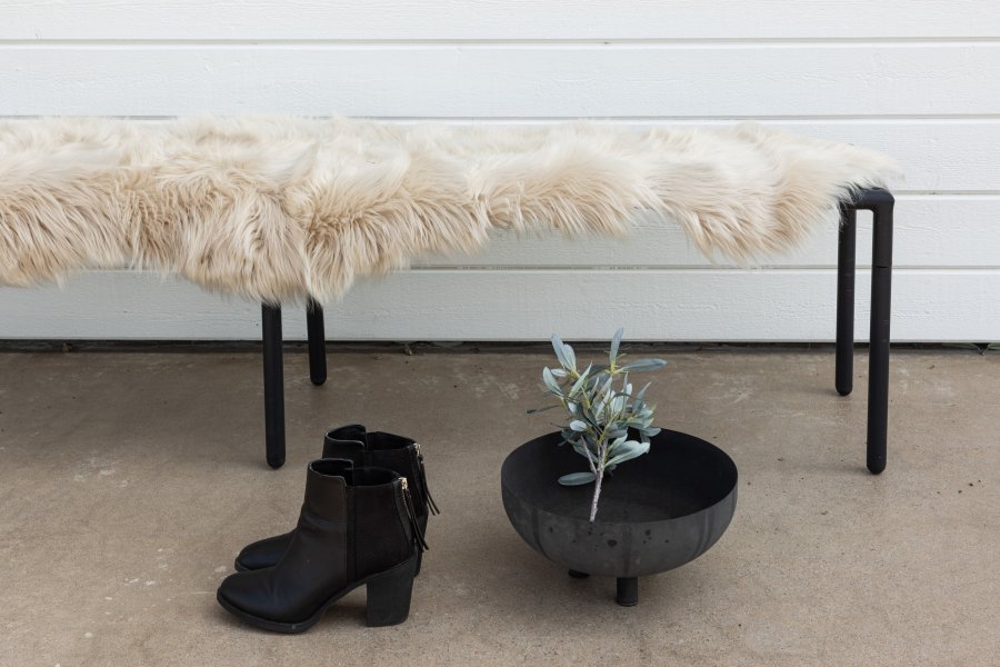 VENTURE DESIGN Katy Teppe Katy Polyester falsk pels - 180*55- -Pläd-Beige