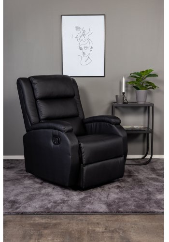 VENTURE DESIGN Rocker nattbord, med hylle - grtt rkt glass og svart metall (45x30)