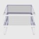 VENTURE DESIGN Rocker sidebord - grtt glass og hvitt metall (sett med 2)
