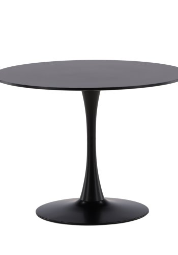 VENTURE DESIGN Glade Esstisch, rund – schwarzes MDF und schwarzer Stahl (100)