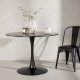 VENTURE DESIGN Glade Esstisch, rund – schwarzes MDF und schwarzer Stahl (100)