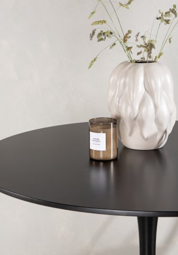 VENTURE DESIGN Glade Esstisch, rund – schwarzes MDF und schwarzer Stahl (100)