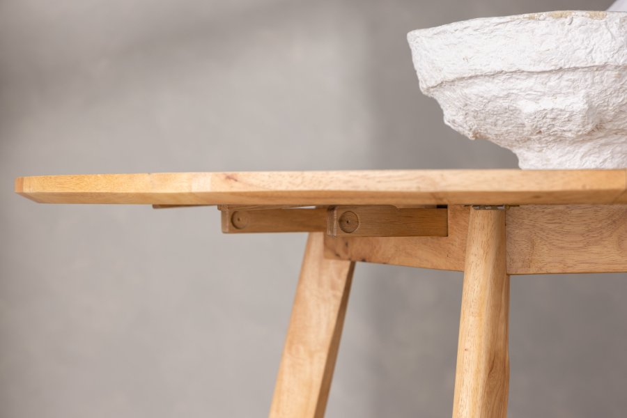 VENTURE DESIGN Yakidon spisebord, m. klaff, rund - gummitre/MDF med eikelook (120)