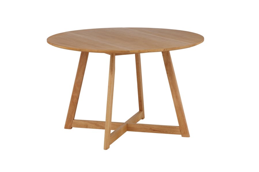 VENTURE DESIGN Yakidon spisebord, m. klaff, rund - gummitre/MDF med eikelook (120)