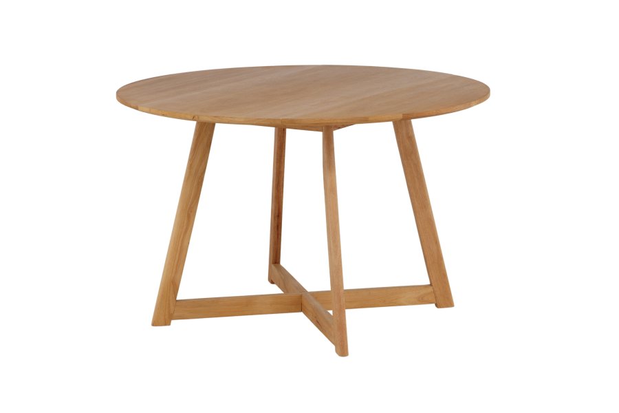 VENTURE DESIGN Yakidon spisebord, m. klaff, rund - gummitre/MDF med eikelook (120)