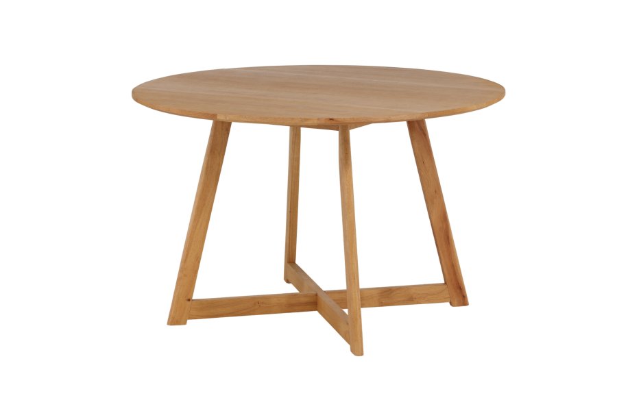 VENTURE DESIGN Yakidon spisebord, m. klaff, rund - gummitre/MDF med eikelook (120)