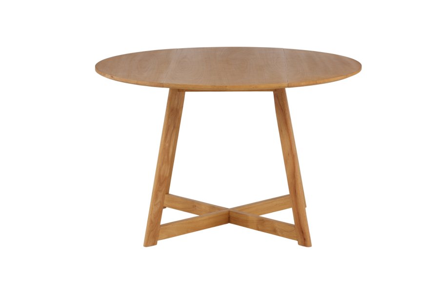 VENTURE DESIGN Yakidon spisebord, m. klaff, rund - gummitre/MDF med eikelook (120)