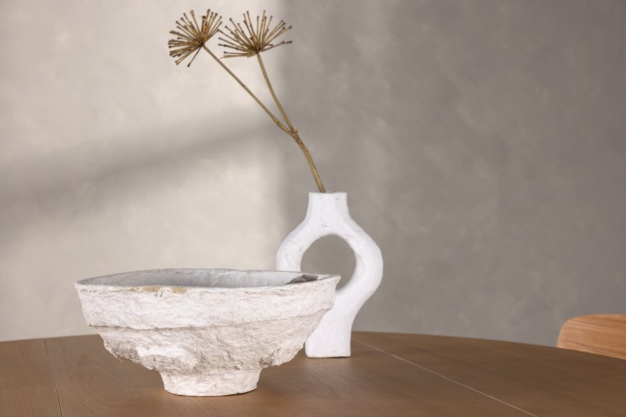 VENTURE DESIGN Yakidon spisebord, m. klaff, rund - gummitre/MDF med eikelook (120)