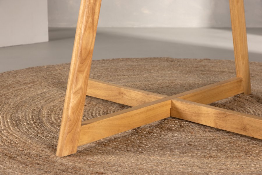 VENTURE DESIGN Yakidon spisebord, m. klaff, rund - gummitre/MDF med eikelook (120)