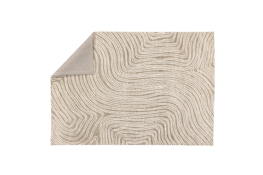 VENTURE DESIGN Melle gulvtppe, rektangulr - elfenben/beige micropolyester (395x295)