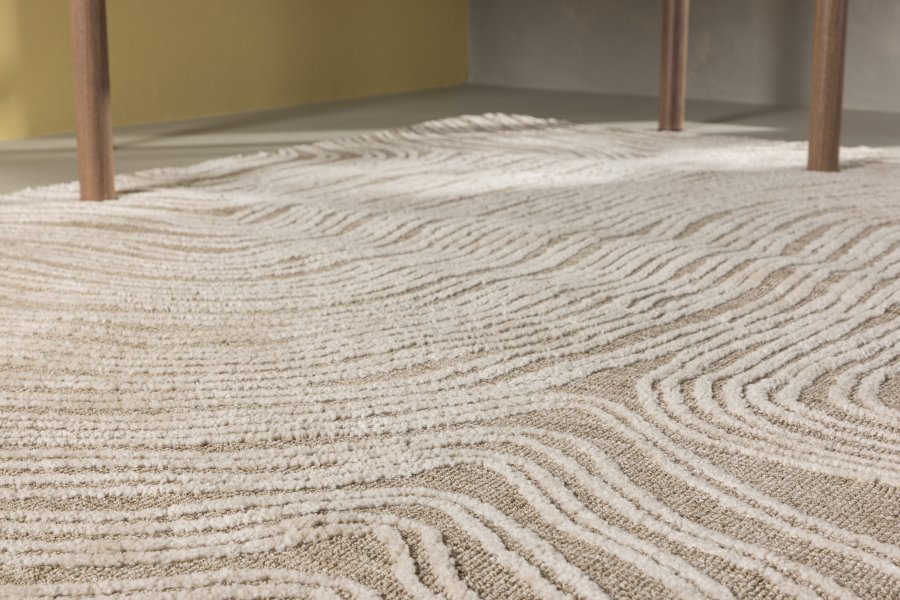 VENTURE DESIGN Melle gulvtppe, rektangulr - elfenben/beige micropolyester (395x295)