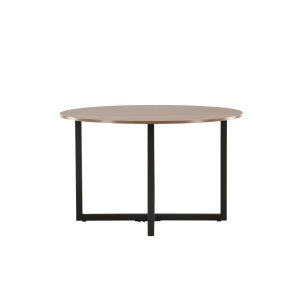 VENTURE DESIGN Durango matbord, runt - valnötsfärgad MDF och svart stl (120)