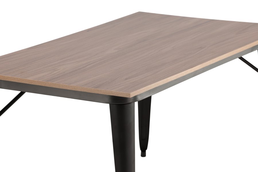 VENTURE DESIGN Tempe spisebord, rektangulrt - valntt MDF og svart stl (140x80)