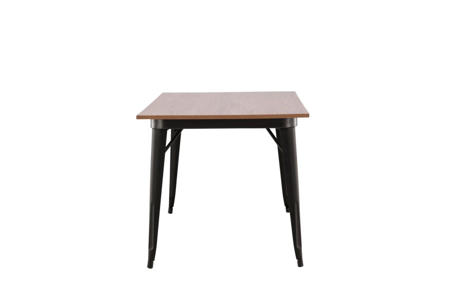 VENTURE DESIGN Tempe spisebord, rektangulrt - valntt MDF og svart stl (140x80)