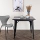 VENTURE DESIGN Tempe spisebord, firkantet - svart MDF og svart stl (80x80)