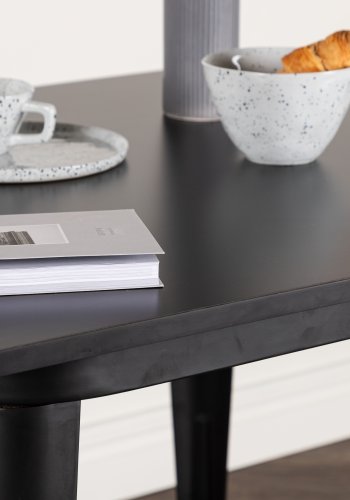 VENTURE DESIGN Tempe spisebord, firkantet - svart MDF og svart stl (80x80)
