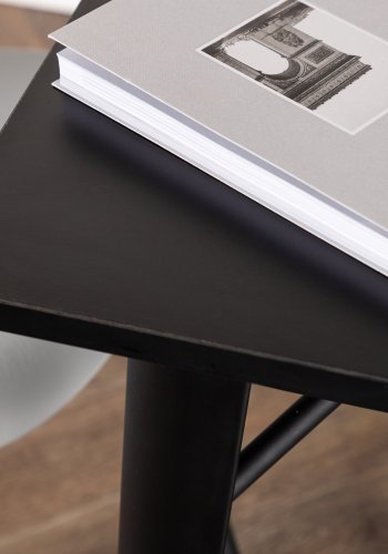 VENTURE DESIGN Tempe spisebord, firkantet - svart MDF og svart stl (80x80)