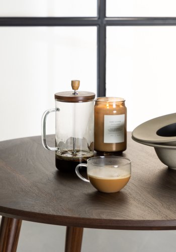 VENTURE DESIGN Sanford spisebord, rundt - mrkebrun MDF og stl (100)