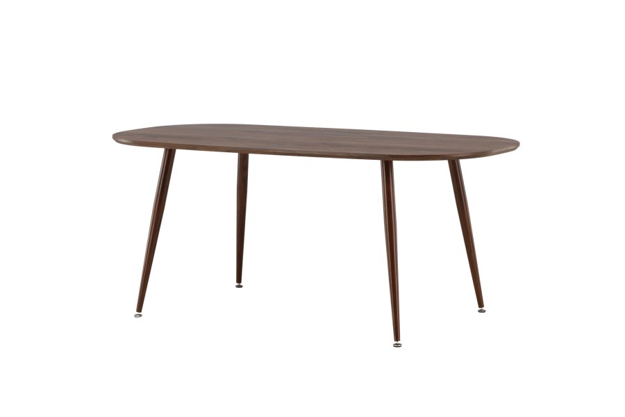 VENTURE DESIGN Sanford spisebord, ovalt - mrkebrun MDF og stl (180x90)