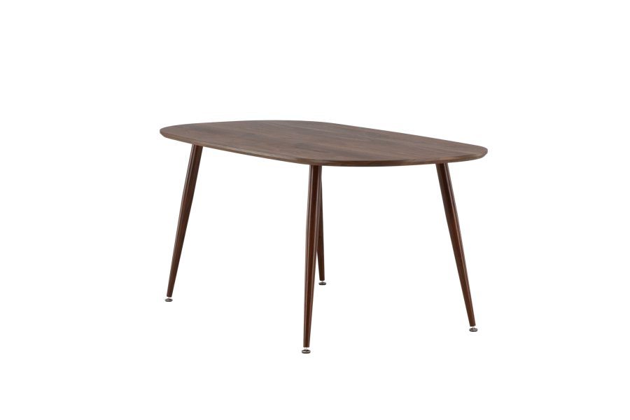 VENTURE DESIGN Sanford spisebord, ovalt - mrkebrun MDF og stl (180x90)