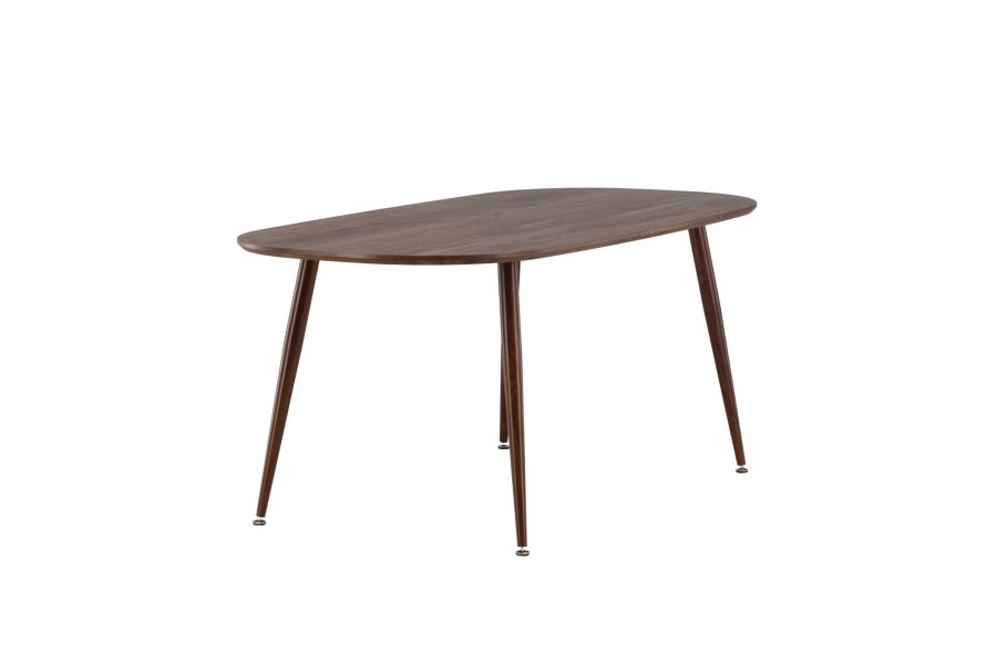 VENTURE DESIGN Sanford spisebord, ovalt - mrkebrun MDF og stl (180x90)