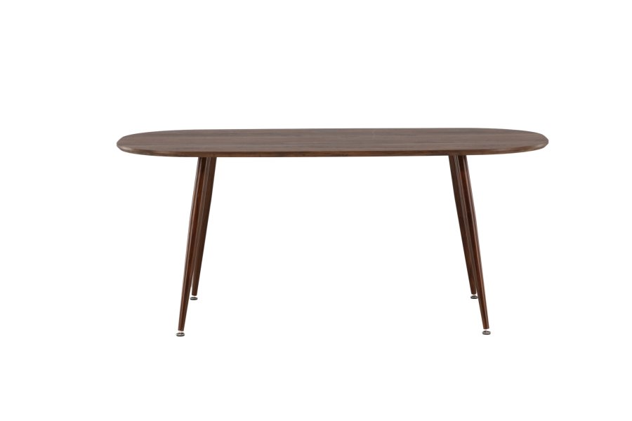 VENTURE DESIGN Sanford spisebord, ovalt - mrkebrun MDF og stl (180x90)