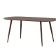 VENTURE DESIGN Sanford spisebord, ovalt - mrkebrun MDF og stl (180x90)