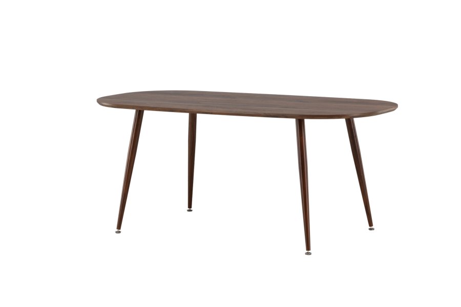 VENTURE DESIGN Sanford spisebord, ovalt - mrkebrun MDF og stl (180x90)