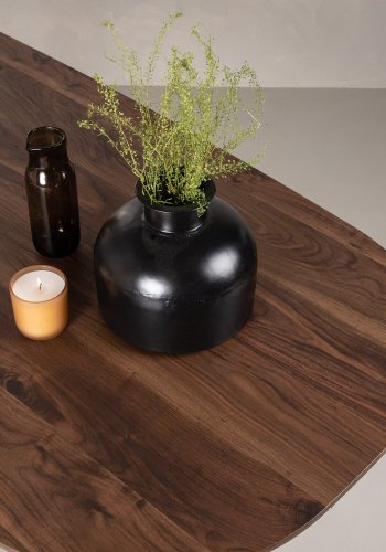 VENTURE DESIGN Sanford spisebord, ovalt - mrkebrun MDF og stl (180x90)