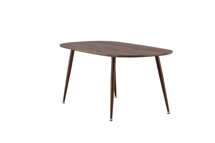 VENTURE DESIGN Sanford spisebord, ovalt - mrkebrun MDF og stl (180x90)