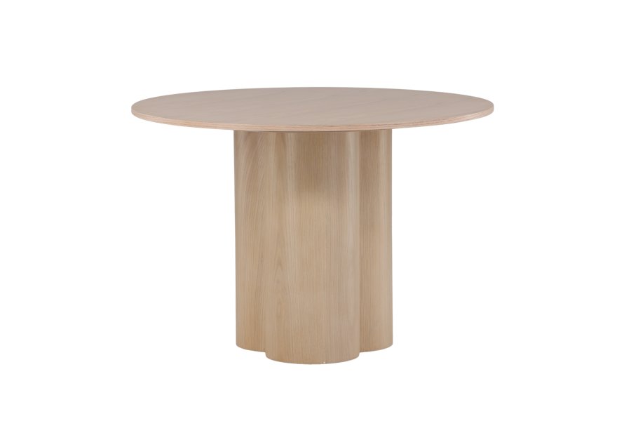 VENTURE DESIGN Olivia spisebord, rundt - hvitkalket finer (110)