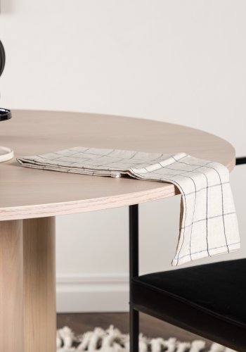 VENTURE DESIGN Olivia spisebord, rundt - hvitkalket finer (110)