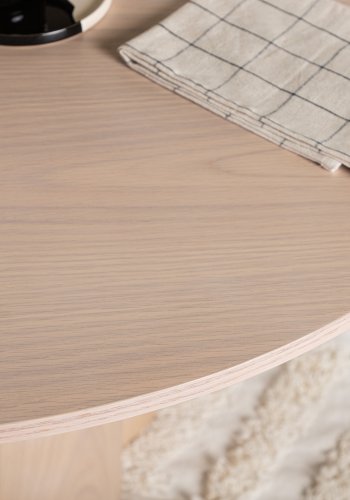 VENTURE DESIGN Olivia spisebord, rundt - hvitkalket finer (110)