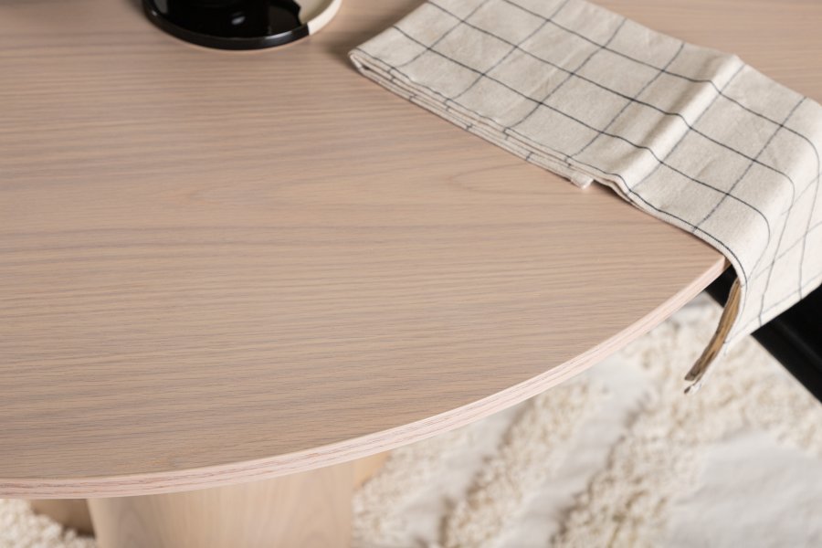 VENTURE DESIGN Olivia spisebord, rundt - hvitkalket finer (110)