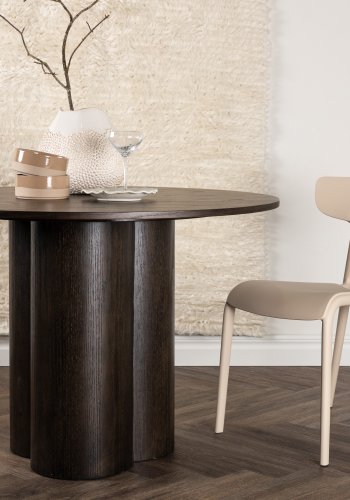 VENTURE DESIGN Olivia spisebord, rundt - mokkafiner (110)
