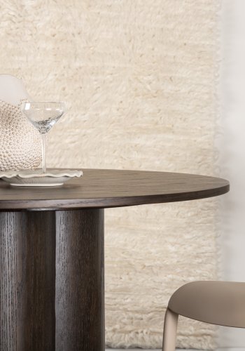 VENTURE DESIGN Olivia spisebord, rundt - mokkafiner (110)