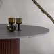 VIND COLLECTION Austin spisebord, rundt - gr MDF med marmormnster og mrkebrunt asketre (120)