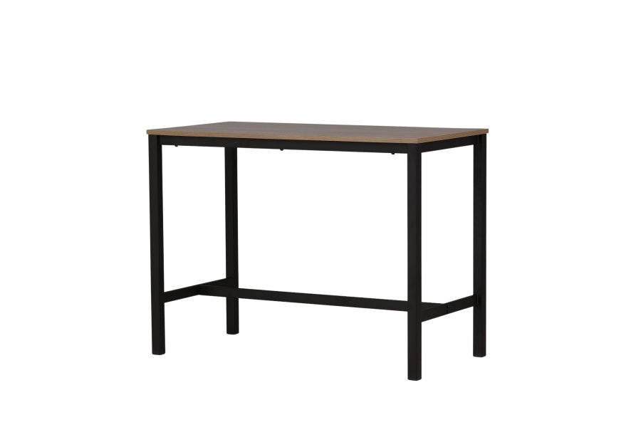 VENTURE DESIGN Camden barbord, rektangulrt - valnttfarget MDF og svart stl (120x60)