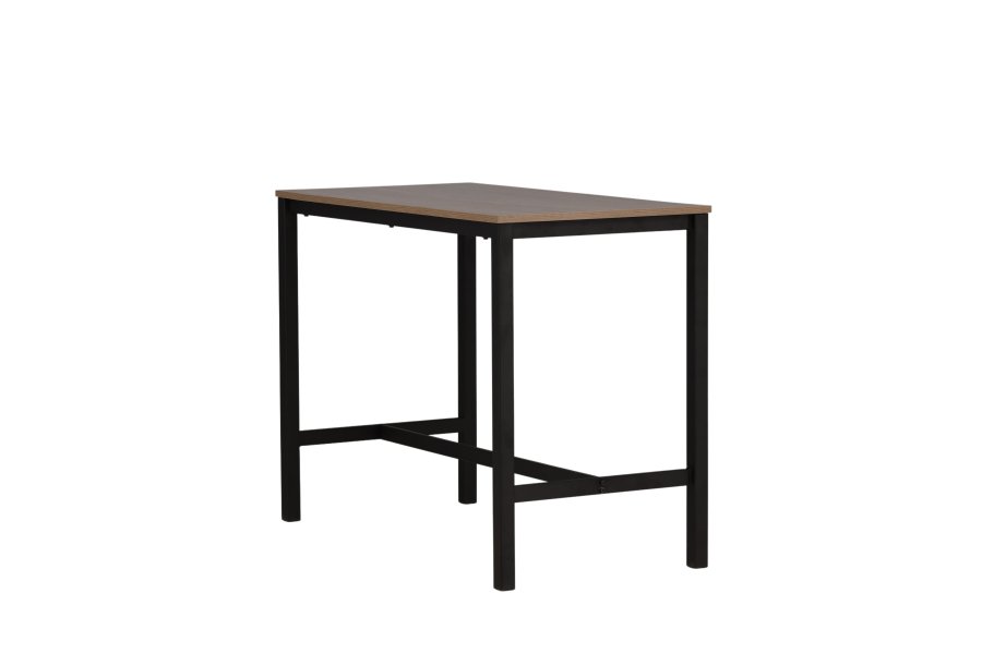 VENTURE DESIGN Camden barbord, rektangulrt - valnttfarget MDF og svart stl (120x60)