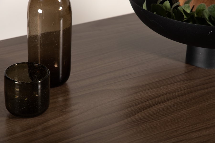 VENTURE DESIGN Camden barbord, rektangulrt - valnttfarget MDF og svart stl (120x60)