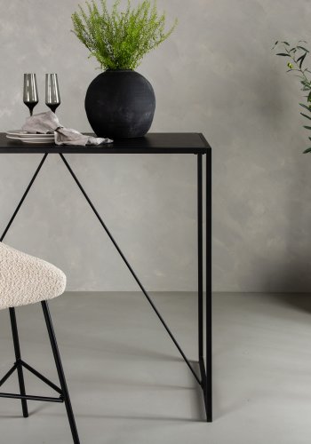 VENTURE DESIGN Brea bar bord, rektangulrt - svart MDF og svart stl (120x60)