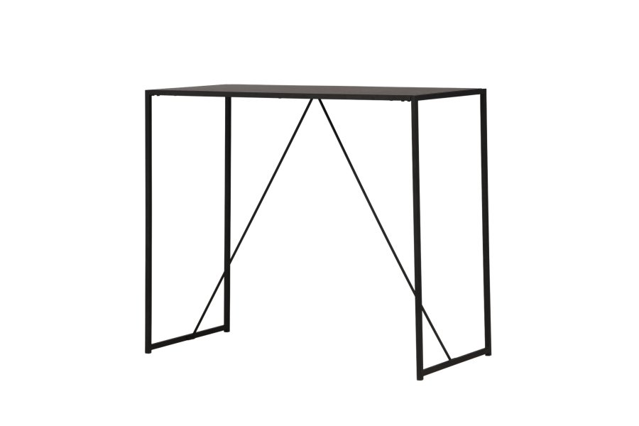 VENTURE DESIGN Brea bar bord, rektangulrt - svart MDF og svart stl (120x60)
