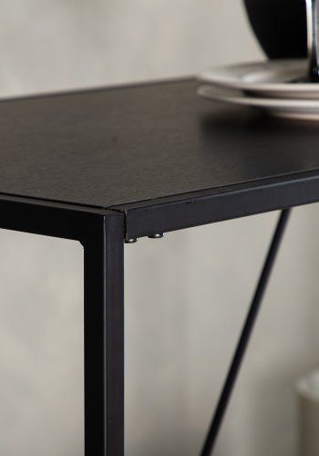 VENTURE DESIGN Brea bar bord, rektangulrt - svart MDF og svart stl (120x60)